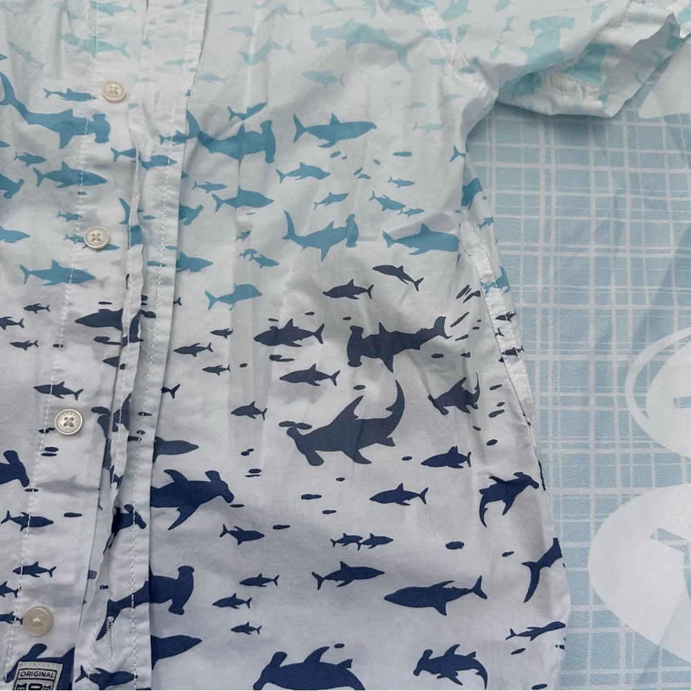 OshKosh B'gosh Kids Shark Print Shirt - Blue and White